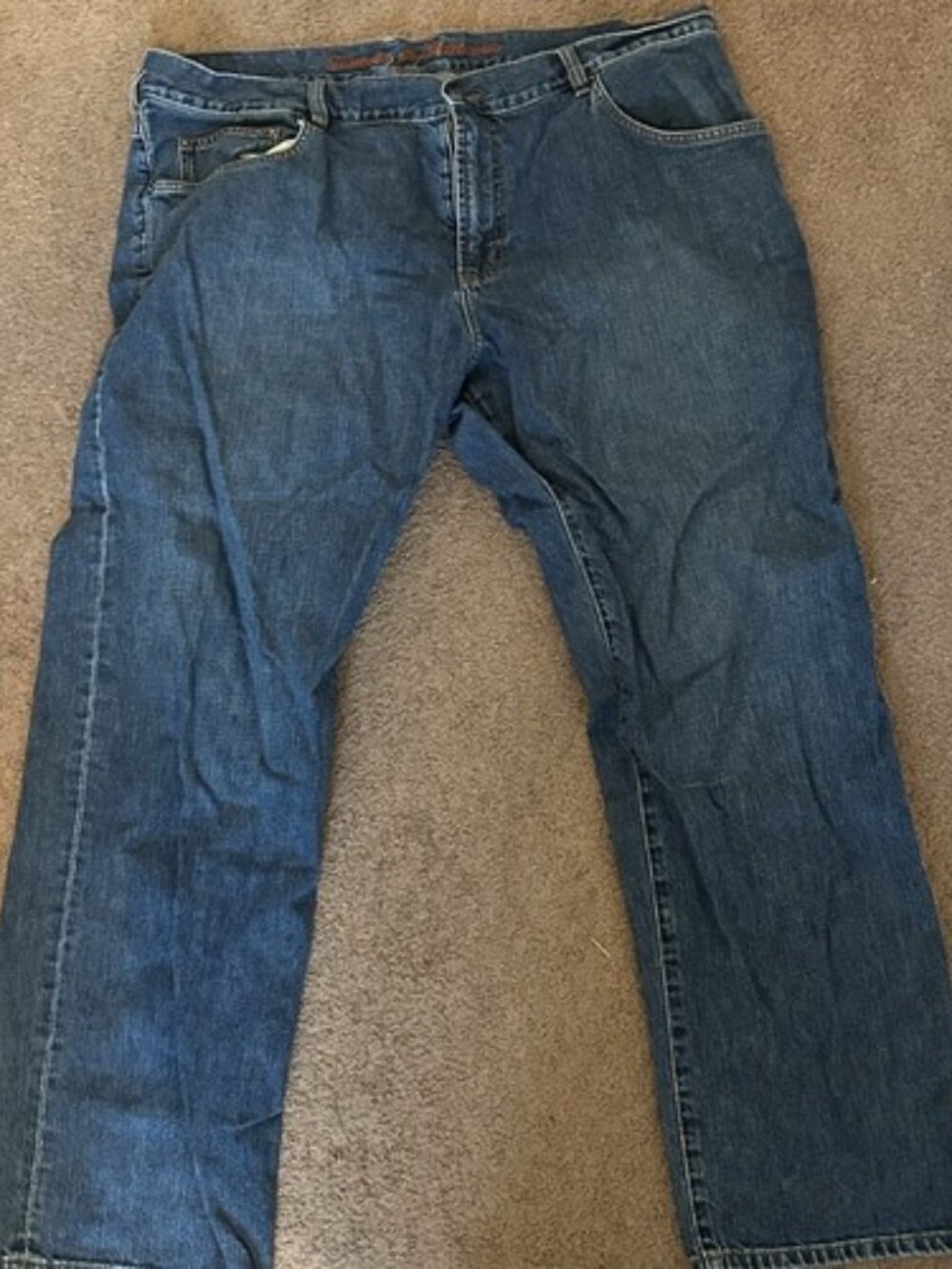 Tommy Bahama Easy Fit Blue Jeans Men's 42x32 Wide-Leg Cotton